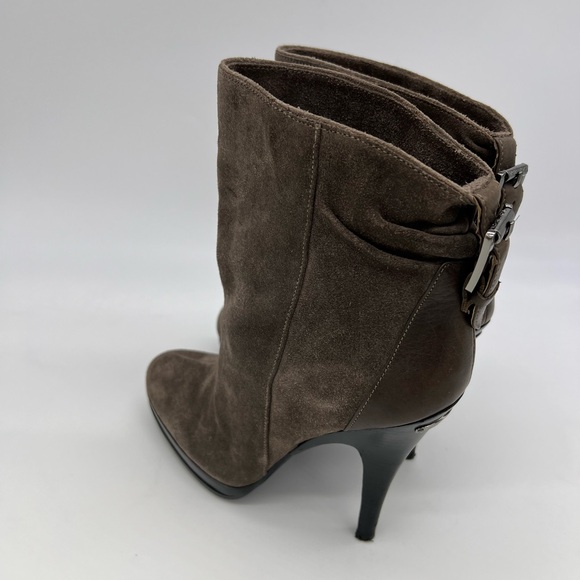 Michael Kors Grey-Taupe Suede High Heel Stiletto Ankle Leather Boots SZ 8 - Picture 7 of 15